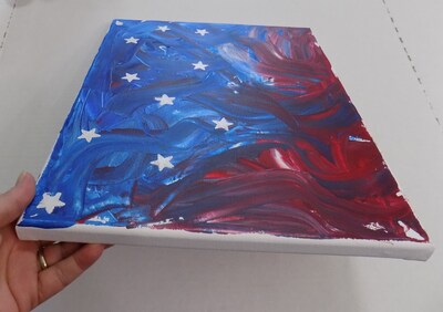 Patriotic red, white, and blue abstract flag art - image2
